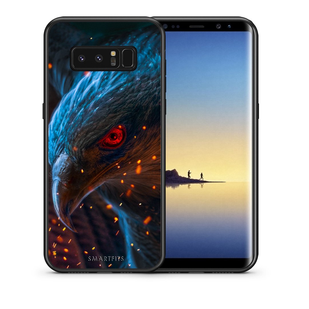 Θήκη Samsung Note 8 Eagle PopArt από τη Smartfits με σχέδιο στο πίσω μέρος και μαύρο περίβλημα | Samsung Note 8 Eagle PopArt case with colorful back and black bezels