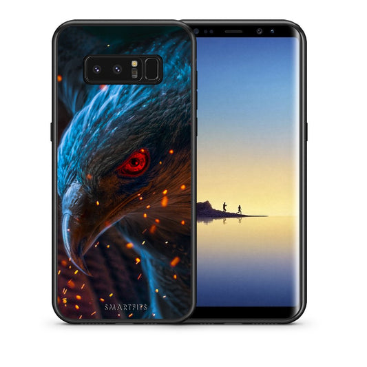 Θήκη Samsung Note 8 Eagle PopArt από τη Smartfits με σχέδιο στο πίσω μέρος και μαύρο περίβλημα | Samsung Note 8 Eagle PopArt case with colorful back and black bezels