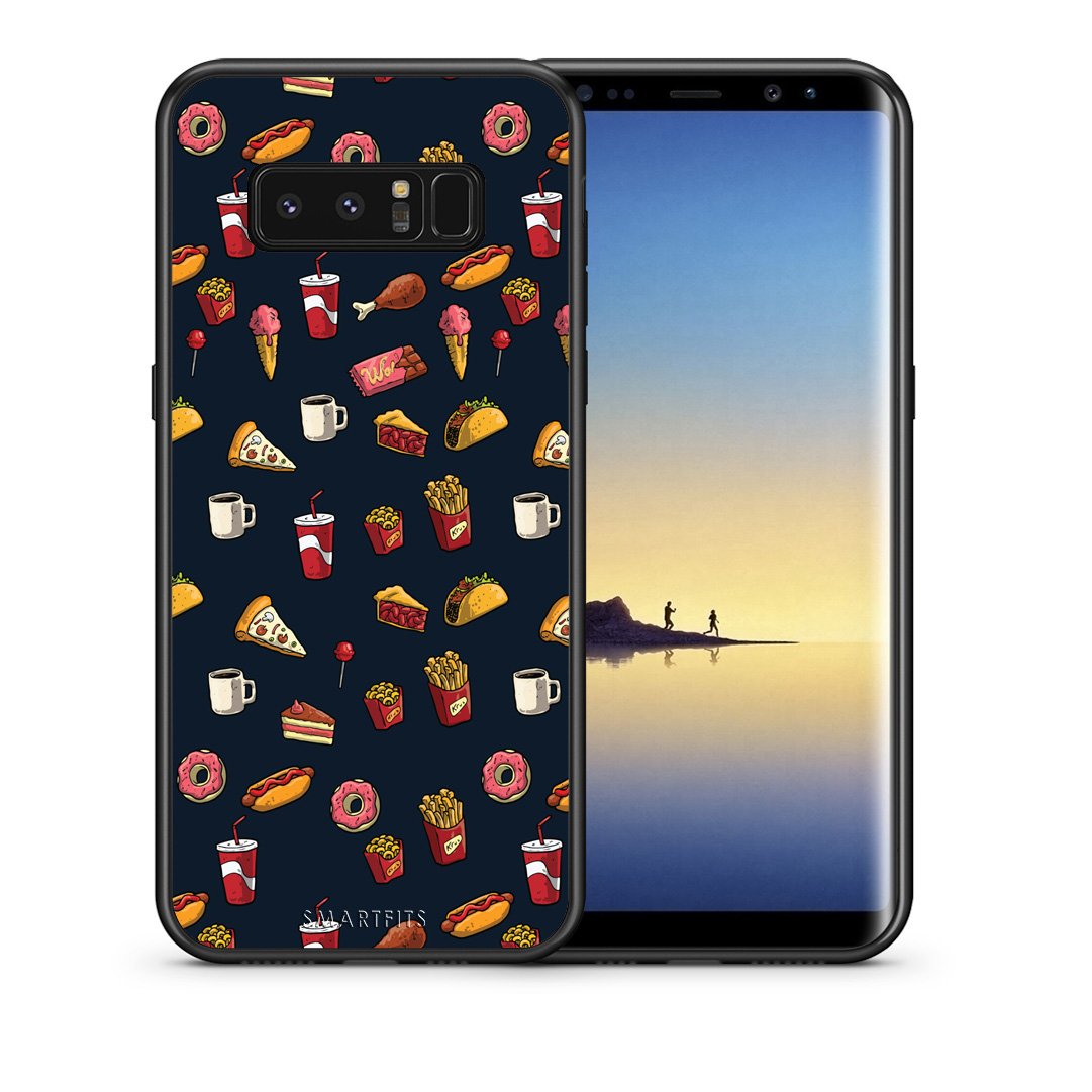 Θήκη Samsung Note 8 Hungry Random από τη Smartfits με σχέδιο στο πίσω μέρος και μαύρο περίβλημα | Samsung Note 8 Hungry Random case with colorful back and black bezels