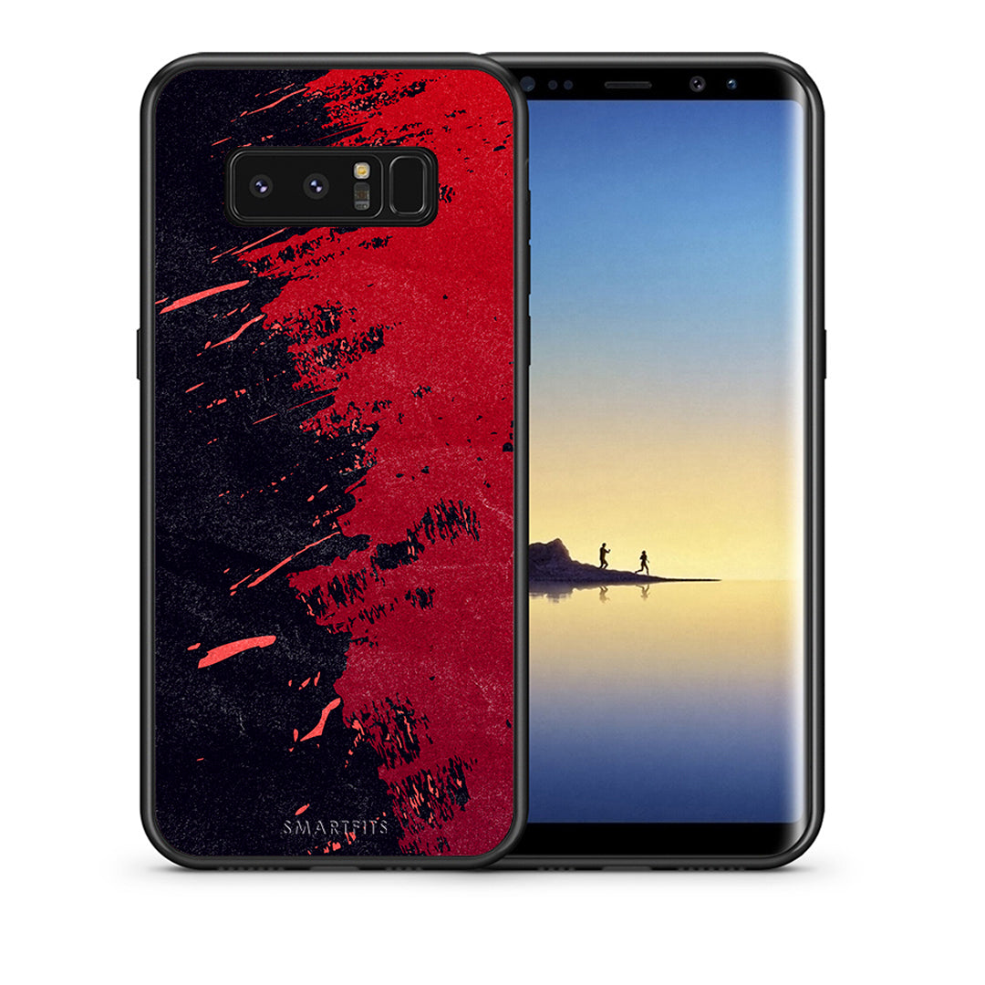 Θήκη Αγίου Βαλεντίνου Samsung Note 8 Red Paint από τη Smartfits με σχέδιο στο πίσω μέρος και μαύρο περίβλημα | Samsung Note 8 Red Paint case with colorful back and black bezels