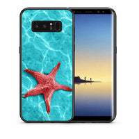 Thumbnail for Θήκη Samsung Note 8 Red Starfish από τη Smartfits με σχέδιο στο πίσω μέρος και μαύρο περίβλημα | Samsung Note 8 Red Starfish case with colorful back and black bezels