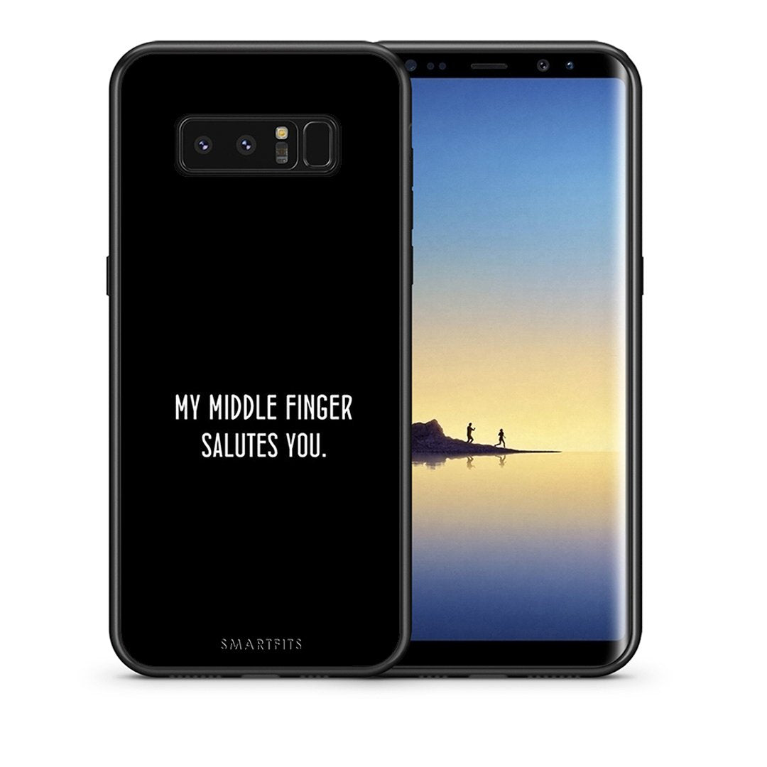 Θήκη Samsung Note 8 Salute από τη Smartfits με σχέδιο στο πίσω μέρος και μαύρο περίβλημα | Samsung Note 8 Salute case with colorful back and black bezels