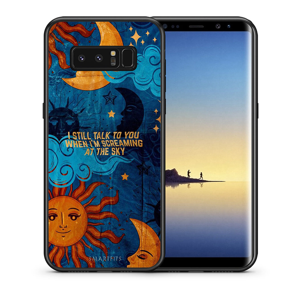 Θήκη Samsung Note 8 Screaming Sky από τη Smartfits με σχέδιο στο πίσω μέρος και μαύρο περίβλημα | Samsung Note 8 Screaming Sky case with colorful back and black bezels