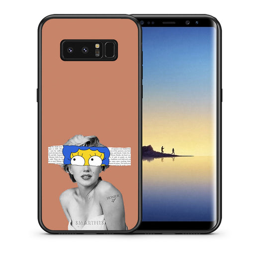 Θήκη Samsung Note 8 Sim Merilyn από τη Smartfits με σχέδιο στο πίσω μέρος και μαύρο περίβλημα | Samsung Note 8 Sim Merilyn case with colorful back and black bezels