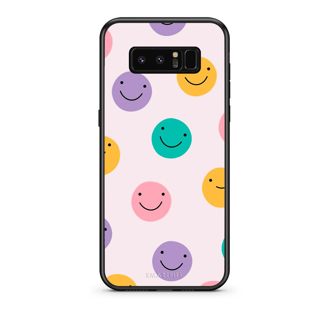 samsung note 8 Smiley Faces θήκη από τη Smartfits με σχέδιο στο πίσω μέρος και μαύρο περίβλημα | Smartphone case with colorful back and black bezels by Smartfits