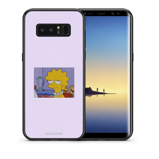 Θήκη Samsung Note 8 So Happy από τη Smartfits με σχέδιο στο πίσω μέρος και μαύρο περίβλημα | Samsung Note 8 So Happy case with colorful back and black bezels