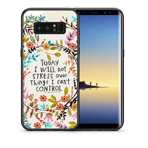 Θήκη Samsung Note 8 Stress Over από τη Smartfits με σχέδιο στο πίσω μέρος και μαύρο περίβλημα | Samsung Note 8 Stress Over case with colorful back and black bezels