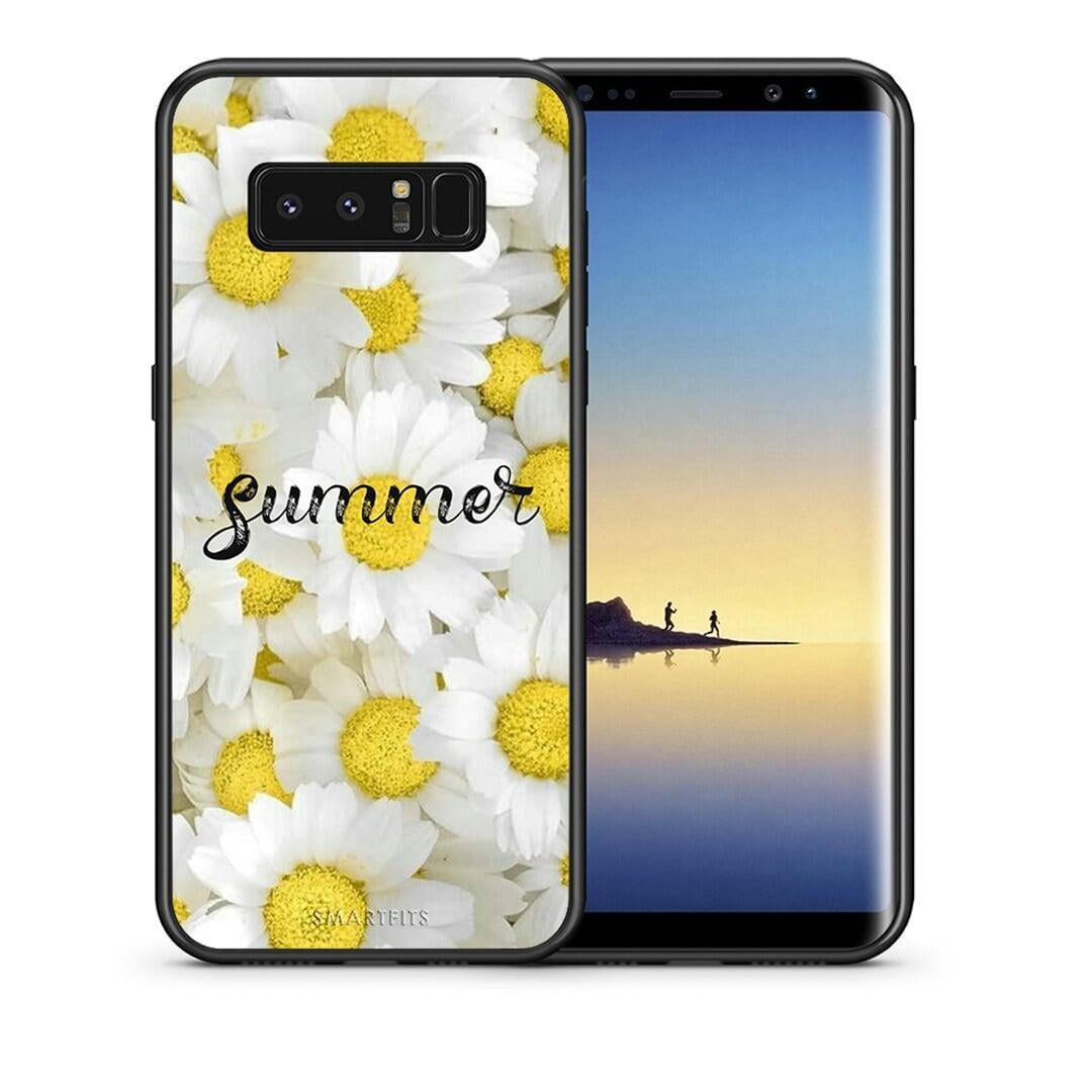 Θήκη Samsung Note 8 Summer Daisies από τη Smartfits με σχέδιο στο πίσω μέρος και μαύρο περίβλημα | Samsung Note 8 Summer Daisies case with colorful back and black bezels