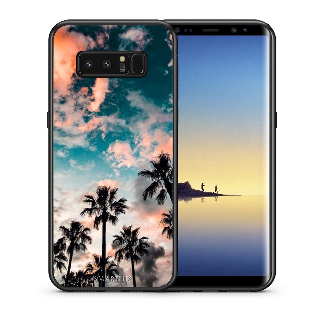 Θήκη Samsung Note 8 Sky Summer από τη Smartfits με σχέδιο στο πίσω μέρος και μαύρο περίβλημα | Samsung Note 8 Sky Summer case with colorful back and black bezels