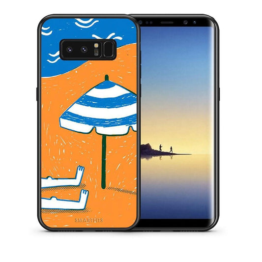 Θήκη Samsung Note 8 Summering από τη Smartfits με σχέδιο στο πίσω μέρος και μαύρο περίβλημα | Samsung Note 8 Summering case with colorful back and black bezels