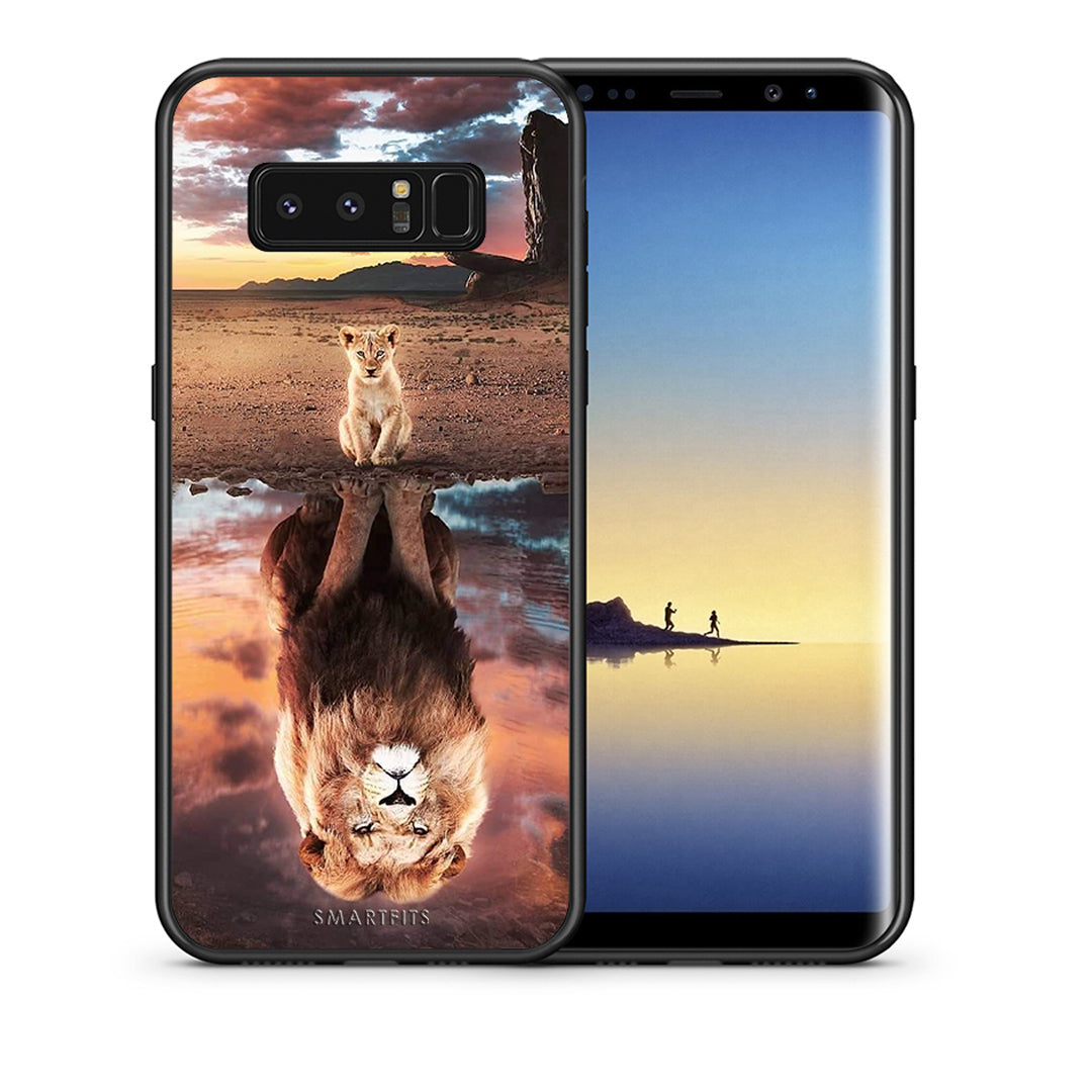 Θήκη Αγίου Βαλεντίνου Samsung Note 8 Sunset Dreams από τη Smartfits με σχέδιο στο πίσω μέρος και μαύρο περίβλημα | Samsung Note 8 Sunset Dreams case with colorful back and black bezels