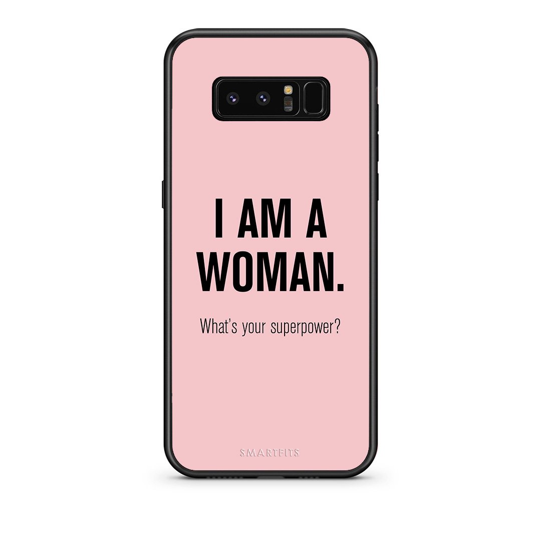 samsung note 8 Superpower Woman θήκη από τη Smartfits με σχέδιο στο πίσω μέρος και μαύρο περίβλημα | Smartphone case with colorful back and black bezels by Smartfits