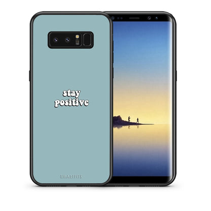 Θήκη Samsung Note 8 Positive Text από τη Smartfits με σχέδιο στο πίσω μέρος και μαύρο περίβλημα | Samsung Note 8 Positive Text case with colorful back and black bezels
