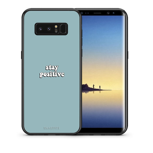 Θήκη Samsung Note 8 Positive Text από τη Smartfits με σχέδιο στο πίσω μέρος και μαύρο περίβλημα | Samsung Note 8 Positive Text case with colorful back and black bezels