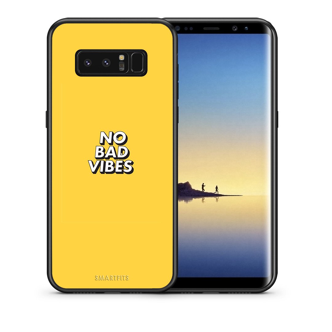 Θήκη Samsung Note 8 Vibes Text από τη Smartfits με σχέδιο στο πίσω μέρος και μαύρο περίβλημα | Samsung Note 8 Vibes Text case with colorful back and black bezels