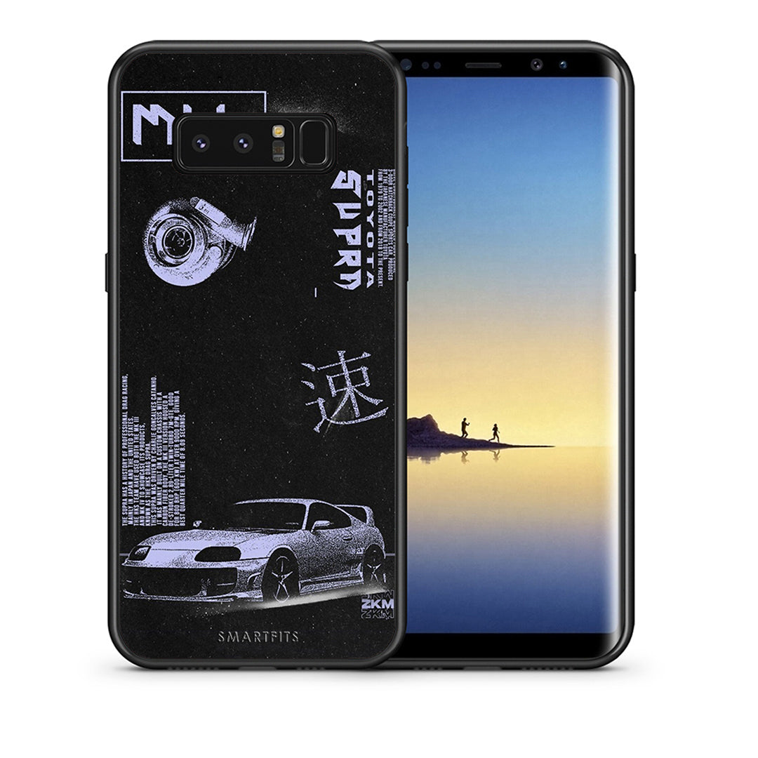 Θήκη Αγίου Βαλεντίνου Samsung Note 8 Tokyo Drift από τη Smartfits με σχέδιο στο πίσω μέρος και μαύρο περίβλημα | Samsung Note 8 Tokyo Drift case with colorful back and black bezels