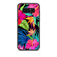 Thumbnail for samsung note 8 Tropical Flowers θήκη από τη Smartfits με σχέδιο στο πίσω μέρος και μαύρο περίβλημα | Smartphone case with colorful back and black bezels by Smartfits