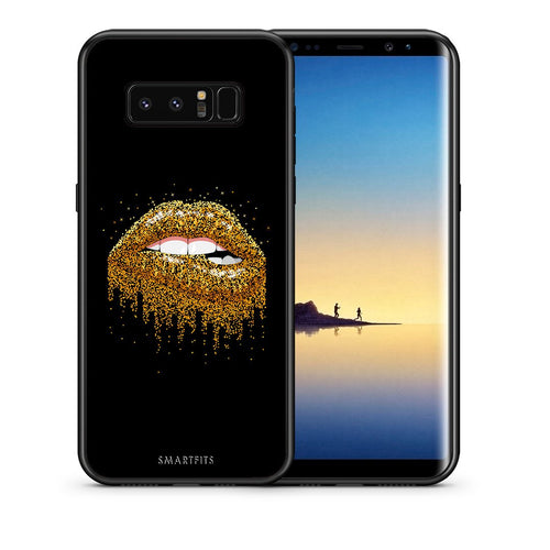 Θήκη Samsung Note 8 Golden Valentine από τη Smartfits με σχέδιο στο πίσω μέρος και μαύρο περίβλημα | Samsung Note 8 Golden Valentine case with colorful back and black bezels