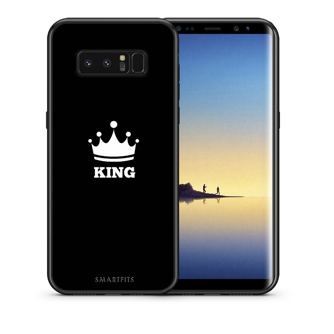 Θήκη Samsung Note 8 King Valentine από τη Smartfits με σχέδιο στο πίσω μέρος και μαύρο περίβλημα | Samsung Note 8 King Valentine case with colorful back and black bezels