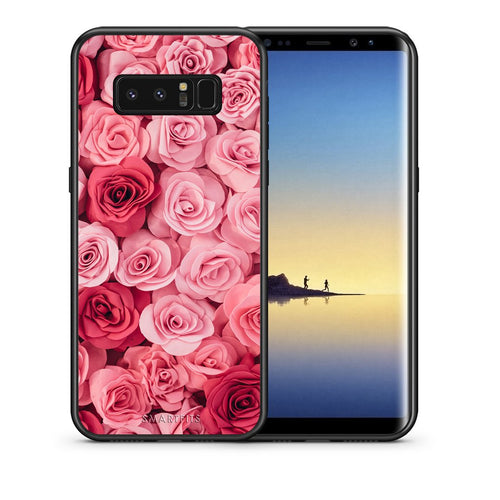 Θήκη Samsung Note 8 RoseGarden Valentine από τη Smartfits με σχέδιο στο πίσω μέρος και μαύρο περίβλημα | Samsung Note 8 RoseGarden Valentine case with colorful back and black bezels