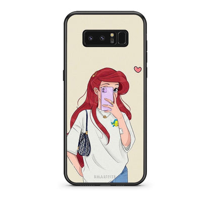 samsung note 8 Walking Mermaid Θήκη από τη Smartfits με σχέδιο στο πίσω μέρος και μαύρο περίβλημα | Smartphone case with colorful back and black bezels by Smartfits