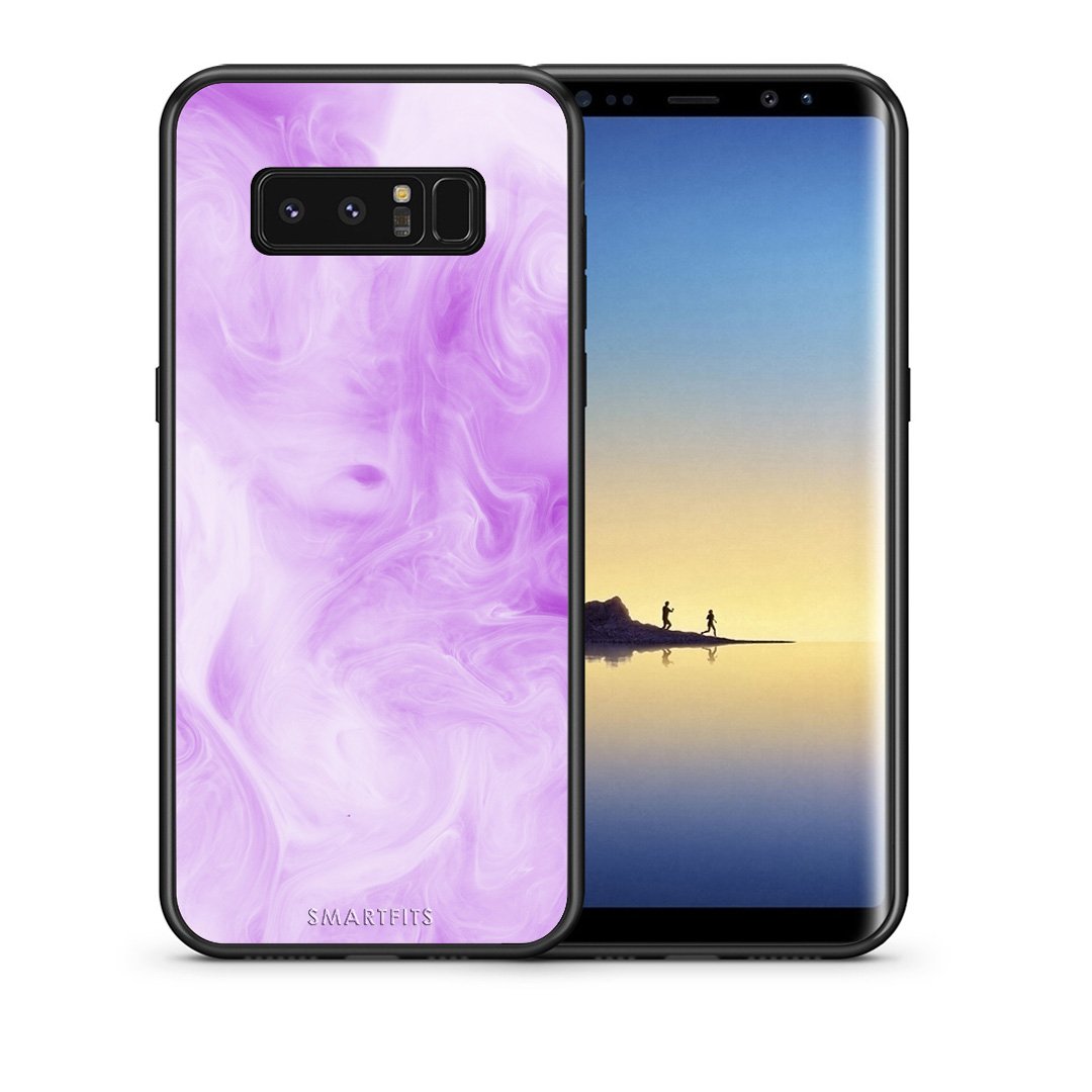 Θήκη Samsung Note 8 Lavender Watercolor από τη Smartfits με σχέδιο στο πίσω μέρος και μαύρο περίβλημα | Samsung Note 8 Lavender Watercolor case with colorful back and black bezels