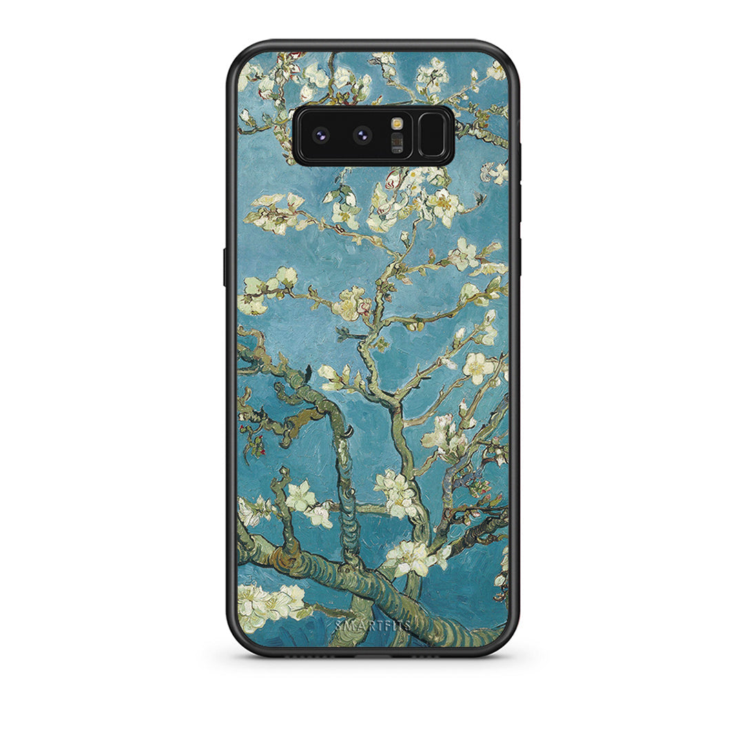 samsung note 8 White Blossoms θήκη από τη Smartfits με σχέδιο στο πίσω μέρος και μαύρο περίβλημα | Smartphone case with colorful back and black bezels by Smartfits