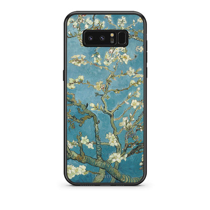 samsung note 8 White Blossoms θήκη από τη Smartfits με σχέδιο στο πίσω μέρος και μαύρο περίβλημα | Smartphone case with colorful back and black bezels by Smartfits