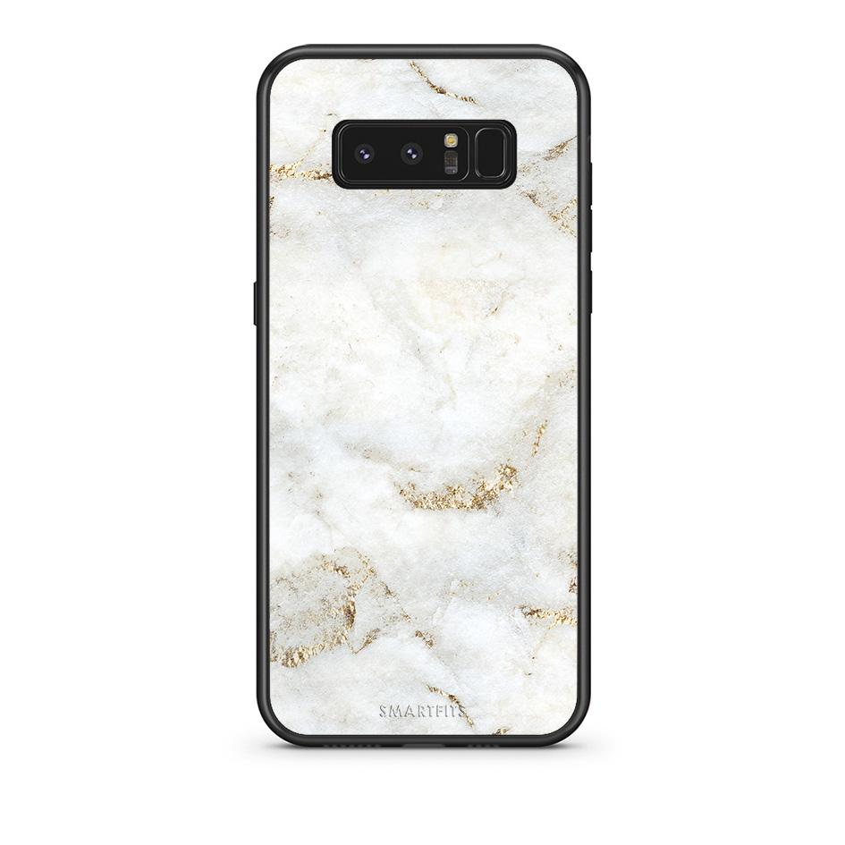 samsung note 8 White Gold Marble θήκη από τη Smartfits με σχέδιο στο πίσω μέρος και μαύρο περίβλημα | Smartphone case with colorful back and black bezels by Smartfits