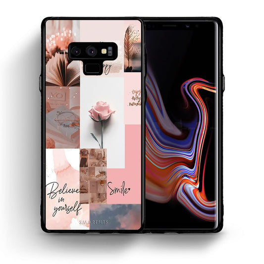 Θήκη Samsung Note 9 Aesthetic Collage από τη Smartfits με σχέδιο στο πίσω μέρος και μαύρο περίβλημα | Samsung Note 9 Aesthetic Collage case with colorful back and black bezels