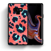 Thumbnail for Θήκη Samsung Note 9 Pink Leopard Animal από τη Smartfits με σχέδιο στο πίσω μέρος και μαύρο περίβλημα | Samsung Note 9 Pink Leopard Animal case with colorful back and black bezels