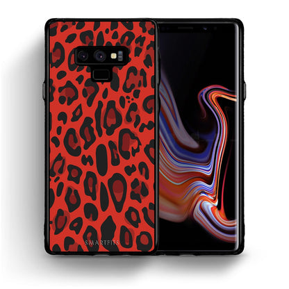 Θήκη Samsung Note 9 Red Leopard Animal από τη Smartfits με σχέδιο στο πίσω μέρος και μαύρο περίβλημα | Samsung Note 9 Red Leopard Animal case with colorful back and black bezels