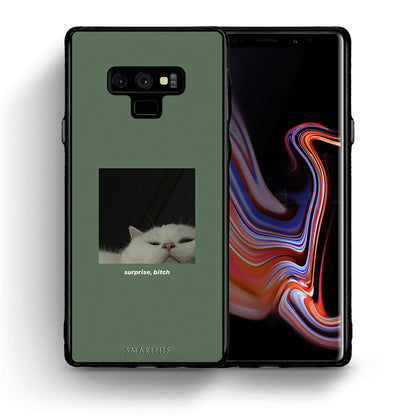 Θήκη Samsung Note 9 Bitch Surprise από τη Smartfits με σχέδιο στο πίσω μέρος και μαύρο περίβλημα | Samsung Note 9 Bitch Surprise case with colorful back and black bezels
