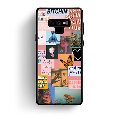 samsung note 9 Collage Bitchin Θήκη Αγίου Βαλεντίνου από τη Smartfits με σχέδιο στο πίσω μέρος και μαύρο περίβλημα | Smartphone case with colorful back and black bezels by Smartfits