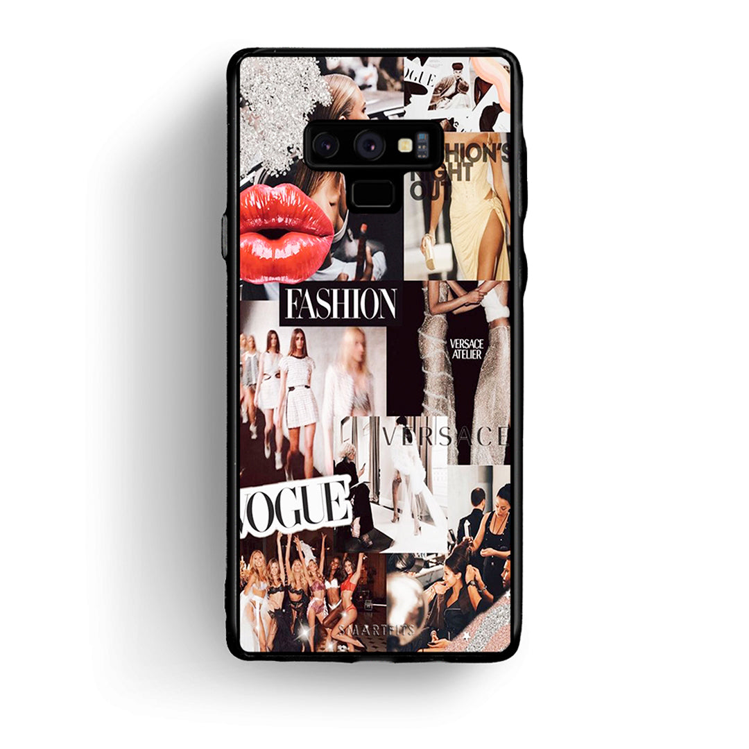 samsung note 9 Collage Fashion Θήκη Αγίου Βαλεντίνου από τη Smartfits με σχέδιο στο πίσω μέρος και μαύρο περίβλημα | Smartphone case with colorful back and black bezels by Smartfits