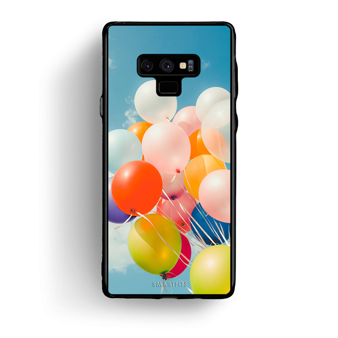 samsung note 9 Colorful Balloons θήκη από τη Smartfits με σχέδιο στο πίσω μέρος και μαύρο περίβλημα | Smartphone case with colorful back and black bezels by Smartfits