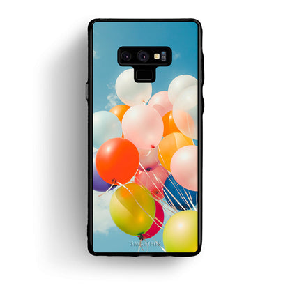 samsung note 9 Colorful Balloons θήκη από τη Smartfits με σχέδιο στο πίσω μέρος και μαύρο περίβλημα | Smartphone case with colorful back and black bezels by Smartfits