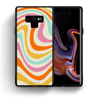 Thumbnail for Θήκη Samsung Note 9 Colourful Waves από τη Smartfits με σχέδιο στο πίσω μέρος και μαύρο περίβλημα | Samsung Note 9 Colourful Waves case with colorful back and black bezels