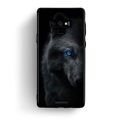 samsung note 9 Dark Wolf θήκη από τη Smartfits με σχέδιο στο πίσω μέρος και μαύρο περίβλημα | Smartphone case with colorful back and black bezels by Smartfits