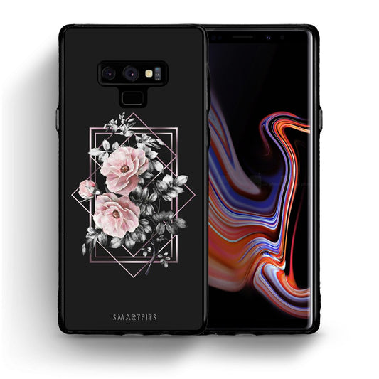 Θήκη Samsung Note 9 Frame Flower από τη Smartfits με σχέδιο στο πίσω μέρος και μαύρο περίβλημα | Samsung Note 9 Frame Flower case with colorful back and black bezels