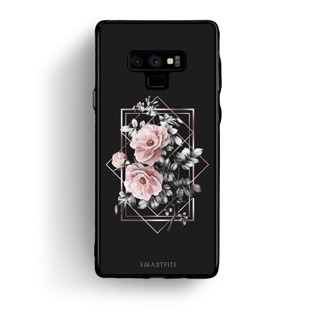 4 - samsung note 9 Frame Flower case, cover, bumper