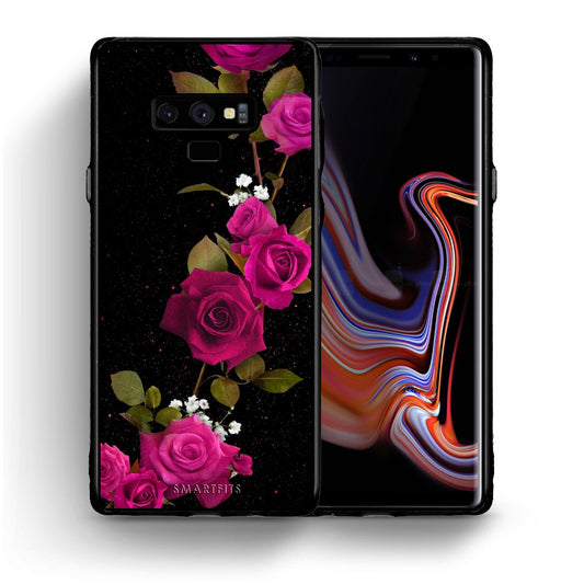 Θήκη Samsung Note 9 Red Roses Flower από τη Smartfits με σχέδιο στο πίσω μέρος και μαύρο περίβλημα | Samsung Note 9 Red Roses Flower case with colorful back and black bezels