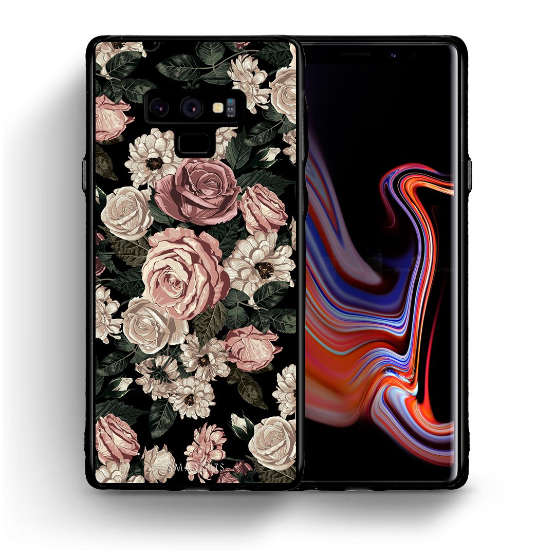 Θήκη Samsung Note 9 Wild Roses Flower από τη Smartfits με σχέδιο στο πίσω μέρος και μαύρο περίβλημα | Samsung Note 9 Wild Roses Flower case with colorful back and black bezels
