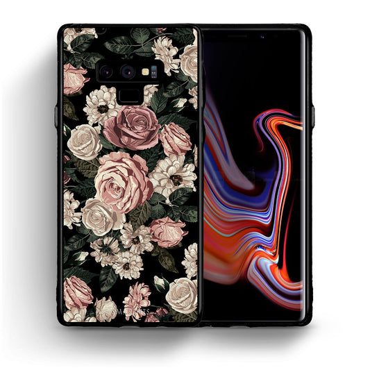 Θήκη Samsung Note 9 Wild Roses Flower από τη Smartfits με σχέδιο στο πίσω μέρος και μαύρο περίβλημα | Samsung Note 9 Wild Roses Flower case with colorful back and black bezels