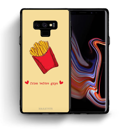 Θήκη Αγίου Βαλεντίνου Samsung Note 9 Fries Before Guys από τη Smartfits με σχέδιο στο πίσω μέρος και μαύρο περίβλημα | Samsung Note 9 Fries Before Guys case with colorful back and black bezels