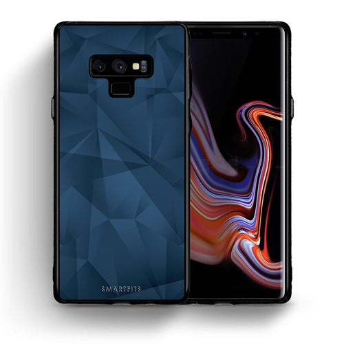 Θήκη Samsung Note 9 Blue Abstract Geometric από τη Smartfits με σχέδιο στο πίσω μέρος και μαύρο περίβλημα | Samsung Note 9 Blue Abstract Geometric case with colorful back and black bezels