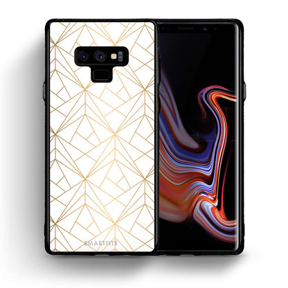 Θήκη Samsung Note 9 Luxury White Geometric από τη Smartfits με σχέδιο στο πίσω μέρος και μαύρο περίβλημα | Samsung Note 9 Luxury White Geometric case with colorful back and black bezels