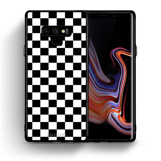 Θήκη Samsung Note 9 Squares Geometric από τη Smartfits με σχέδιο στο πίσω μέρος και μαύρο περίβλημα | Samsung Note 9 Squares Geometric case with colorful back and black bezels