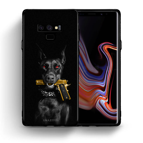 Θήκη Αγίου Βαλεντίνου Samsung Note 9 Golden Gun από τη Smartfits με σχέδιο στο πίσω μέρος και μαύρο περίβλημα | Samsung Note 9 Golden Gun case with colorful back and black bezels