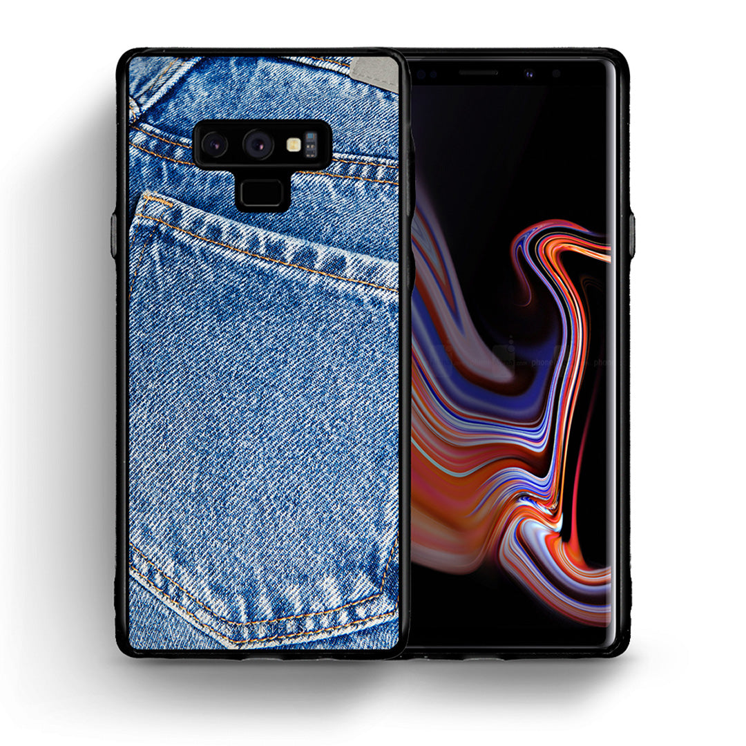 Θήκη Samsung Note 9 Jeans Pocket από τη Smartfits με σχέδιο στο πίσω μέρος και μαύρο περίβλημα | Samsung Note 9 Jeans Pocket case with colorful back and black bezels